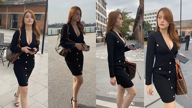 黑色紧身开胸包臀裙美女18分07秒视频