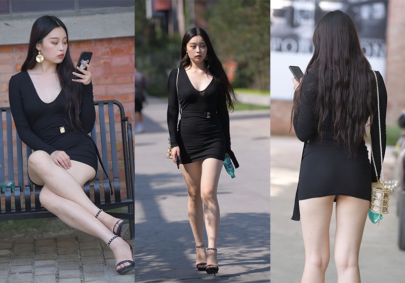 M870.黑色紧身裙美女图片视频预览图 1 M870.黑色紧身裙美女图片视频预览图 1